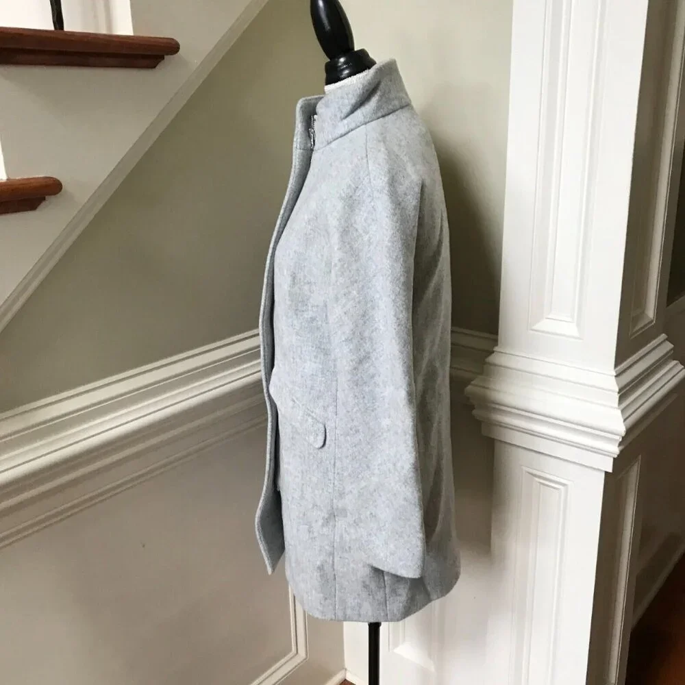 NWOT JCREW Cocoon Coat Jacket Womens 2 Gray Italian Stadium Cloth Wool J5536 NEW